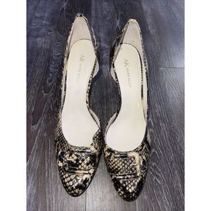 Anne‎ Klein Women's 10M Shoe Snake Skin Leather Stiletto Pump Heel S-114